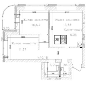 Планировки квартир в ЖК На Шоссейной в Новосибирске