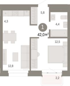 Планировки квартир в доме 6-2 в ЖК На Декабристов в Новосибирске
