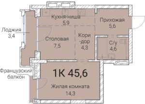 Планировки квартир в ЖК Тайм Сквер в Новосибирске