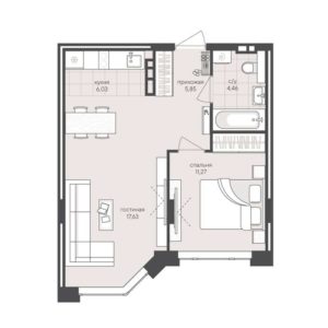 Планировки квартир в Доме 2 Секции 4, 5, 6, 7 в ЖК Новый Кедровый в Новосибирске
