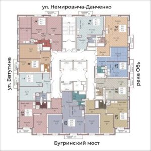 План этажа в ЖК Тихий в Новосибирске