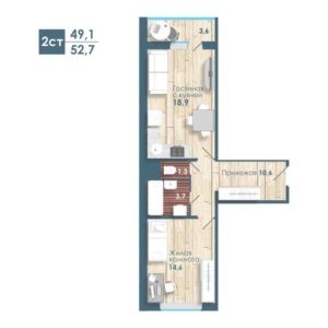 Планировки квартир в 45 и 47 домах в ЖК Чистая Слобода в Новосибирске
