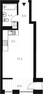 Студия 32,2 м² в 1 корпусе в ЖК «OSCAR»