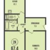 2-комнатная квартира 67,2 м² в доме 901 в ЖК «Династия»