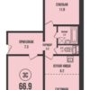 2-комнатная квартира 66,9 м² в доме 901 в ЖК «Династия»