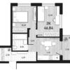 2-комнатная квартира 46,84 м² в 1 доме в ЖК «Оптимисты»