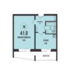 1-комнатная квартира 41 м² в доме 902 в ЖК «Династия»