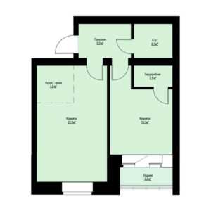 Дом 2.2 - Планировка однокомнатной квартиры в ЖК Бердские Кварталы в Бердске