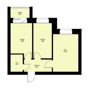 Дом 2.2 - Планировка двухкомнатной квартиры в ЖК Бердские Кварталы в Бердске
