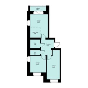 Дом 2.2 - Планировка двухкомнатной квартиры в ЖК Бердские Кварталы в Бердске