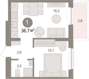 Планировки квартир в доме 4 ЖК Пшеница в Новосибирске