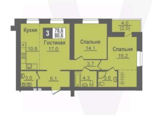 Дом 21 - Планировка трехкомнатной квартиры (и больше) в ЖК Никольский в Кольцово