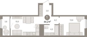 Планировки квартир в доме 4 ЖК Пшеница в Новосибирске