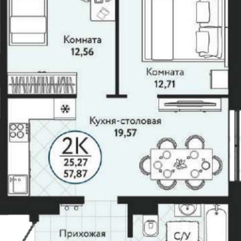 Квартира в 4 доме в ЖК Одоевский в Новосибирске