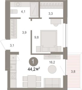 Планировки квартир в доме 4 ЖК Пшеница в Новосибирске