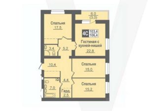 Дом 21 - Планировка трехкомнатной квартиры (и больше) в ЖК Никольский в Кольцово