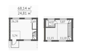 Дома 1-25 - Планировка двухкомнатной квартиры в ЖК Морион в Бердске