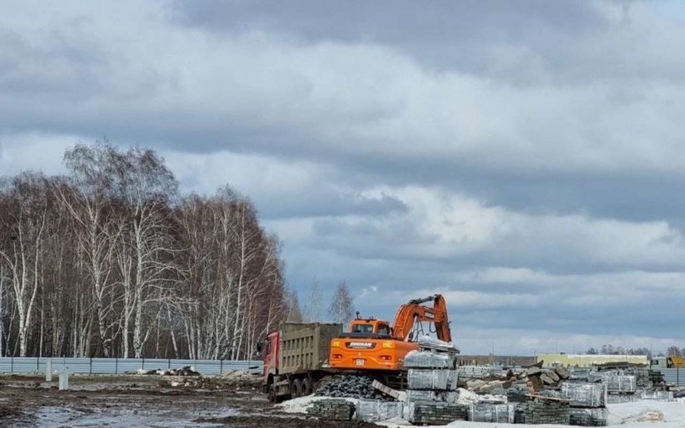 Подготовка строительной площадки 11 и 12 домов в ЖК Околица в Новосибирске