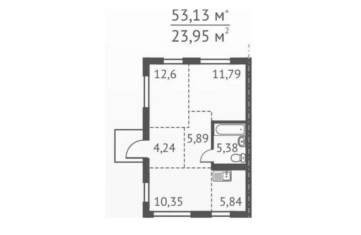 2-комнатный таунхаус 53,13 м² в ЖК Морион в Бердске