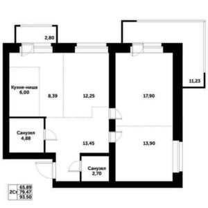 Дом 9 - Планировка трехкомнатной квартиры (и больше) в ЖК Спектр в Кольцово