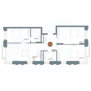 Дом 2 | Секция 4 - Планировка трехкомнатной квартиры (и больше) в ЖК 19/56 Кварталы Телецентра в Новосибирске